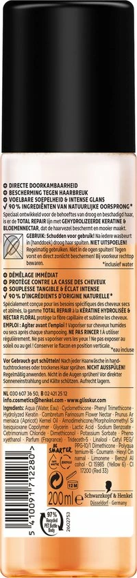 Flash-uitverkoop π Gliss Kur Total Repair Anti-Klit Spray 6x 200 Ml - Voordeelverpakking π₯ 11 Flash-uitverkoop π Gliss Kur Total Repair Anti-Klit Spray 6x 200 Ml - Voordeelverpakking π₯ - Afbeelding 9