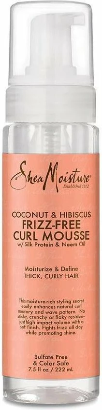 Korting 🔥 Shea Moisture Coconut & Hibiscus Frizz Free Curl Mousse 220 Ml ⭐ 4 Korting 🔥 Shea Moisture Coconut & Hibiscus Frizz Free Curl Mousse 220 Ml ⭐ - Afbeelding 2