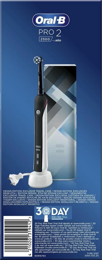 Hete verkoop β€οΈ Oral B Oral-B PRO 2 2500 - Zwart - Elektrische Tandenborstel - Met Reisetui π 14 Hete verkoop β€οΈ Oral B Oral-B PRO 2 2500 - Zwart - Elektrische Tandenborstel - Met Reisetui π - Afbeelding 12