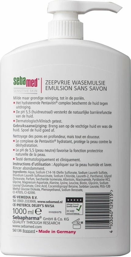 Aanbiedingen π Sebamed Zeepvrije Wasemulsie - Douchemiddel - Zeepdispenser - 1 Liter π 4 Aanbiedingen π Sebamed Zeepvrije Wasemulsie - Douchemiddel - Zeepdispenser - 1 Liter π - Afbeelding 2