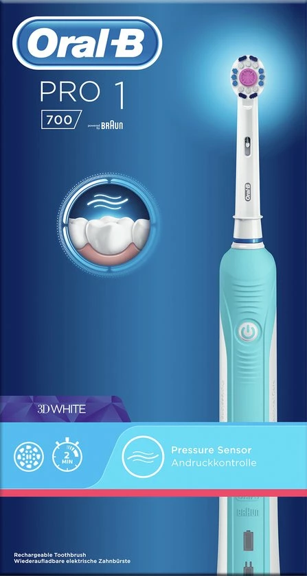 Uitgang π₯ Oral B Oral-B Pro 1 700 - Oplaadbare Elektrische Tandenborstel - Powered By Braun - Blauw π 5 Uitgang π₯ Oral B Oral-B Pro 1 700 - Oplaadbare Elektrische Tandenborstel - Powered By Braun - Blauw π - Afbeelding 3