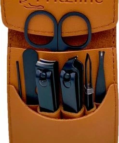 Korting 🔔 Fritzline© Manicureset 7 Delig - Nagelset Incl. Nagelvijl & Nagelknipper - Nagel Verzorging - Zwart 🎁