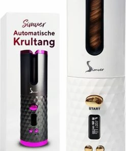 Top 10 ❤️ Simver Automatische Krultang - Draadloos - Krultangen - USB Oplaadbaar - LCD Display - Keramische Krulijzer - Wit - Cadeautip - Kerstcadeau 🤩