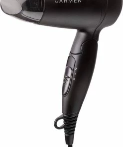 Beste Verkoop ✨ Carmen Tiny Travel TD1215 - Compacte Reisföhn - 1200 Watt - Dual Voltage - Zwart 🥰