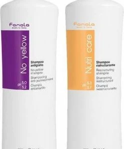 Nieuw ❤️ Fanola No Yellow Shampoo + Nutri Care Conditioner - 1000 Ml ⌛
