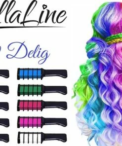Begroting 👍 Haarkrijt 10 Delig – BellaLine - Hairchalk 10 Pcs - Haarkrijt Voor Kinderen – Hair Chalk – Haar Krijt – Haarverf – Speelgoed – Knutselen Voor Kinderen – Krijt – Lol – Haarkrijt Kam – Haarstift Kinderfeestjes - Haarmascara -Smink - Carnaval 😍