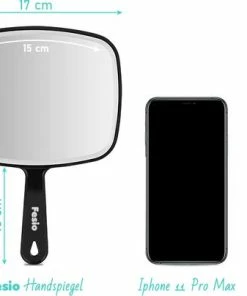 Beste deal ✨ Fesio Handspiegel Met Handvat - 15 X 12 Cm Spiegeloppervlak - Make Up Spiegel/Scheerspiegel/Kappersspiegel - Zwart 😉 -L'Oréal Shop 550x404 3