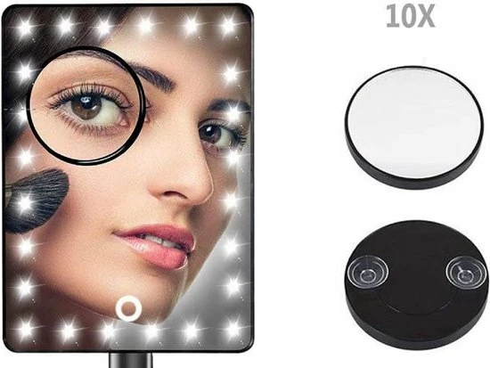 Aanbiedingen 🥰 HUISSON Make Up Spiegel Met Verlichting 24 LED Lampen Scheerspiegel Vergrootspiegel 😍 7 Aanbiedingen 🥰 HUISSON Make Up Spiegel Met Verlichting 24 LED Lampen Scheerspiegel Vergrootspiegel 😍 - Afbeelding 5