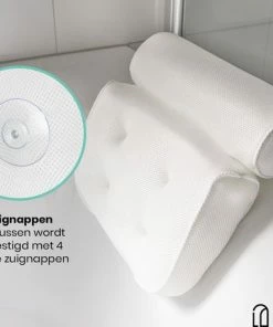 Coupon 😉 Loti Living Badkussen Voor In Bad – Badkussen – Nekkussen Bad – Hoofdsteun Bad – Badkussen Met Zuignappen – 4 Zuignappen – Ergonomisch Nekkussen – Antislip - Wit - Kerstcadeau 😍 -L'Oréal Shop 550x458 2
