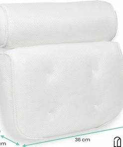 Coupon 😉 Loti Living Badkussen Voor In Bad – Badkussen – Nekkussen Bad – Hoofdsteun Bad – Badkussen Met Zuignappen – 4 Zuignappen – Ergonomisch Nekkussen – Antislip - Wit - Kerstcadeau 😍 -L'Oréal Shop 550x458 4