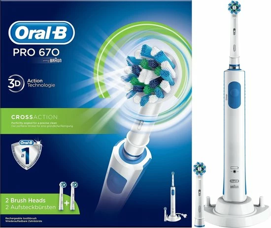 Promo β€οΈ Oral B Oral-B PRO 670 CrossAction - Elektrische Tandenborstel - Met 2 Opzetborstels π 3 Promo β€οΈ Oral B Oral-B PRO 670 CrossAction - Elektrische Tandenborstel - Met 2 Opzetborstels π