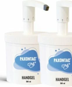 Nieuw ⭐ Paxontac Handgel 500 Ml 2x Met Pomp - Hervulbare Verpakking - Beste Pompsysteem Op De Markt - Droogt Snel En Plakt Niet - Hygiënische Alcohol Gel 🎁