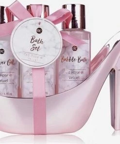 Hete verkoop 🌟 Accentra Verjaardag Cadeau Vrouw - Bad Cadeau In Rose Pump - Shine - Tea Rose & Velvet - Kado Vrouwen, Moeder, Vriendin, Zus, Oma, Mama - Grappig ⭐