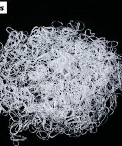 Korting 😉 Hisa - Transparante Mini Haarelastiekjes - Elastiek - Elastisch - Doorzichtig - Haar - Accessoires - Ca 200 Stuks - Diamater 1,5 Cm 🧨