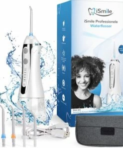 Begroting 🔔 ISmile Waterflosser - Monddouche - GRATIS Reistas - Waterflosser Draadloos - Tandsteen Verwijderen - Gezond & Schoon Gebit 💯