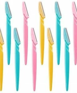 Beste deal ✔️ Tinkeke Premium Wenkbrauwen Scheermesjes - Haar Mesje - Set - 12 Stuks -14.5x3.8cm -Wenkbrauw Trimmer - Elektrische Scheerapparaat - Pijnloos Gezichtshaar Verwijderen - Haar Epilator - Wit Od Roze® 🔥
