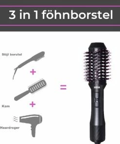 Beste deal 🤩 3-in-1 Föhnborstel Rond Keramische Magic Brush Lang/Kort/Stijl/Krullen 1200W Zwart Van Zedar 🥰 -L'Oréal Shop 550x510 8