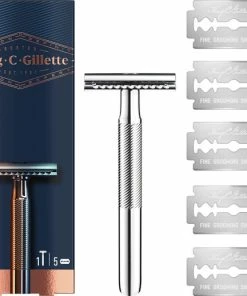 Nieuw 🤩 King C. Gillette Double Edge Safety Razor - 5 Scheermesjes 🎁