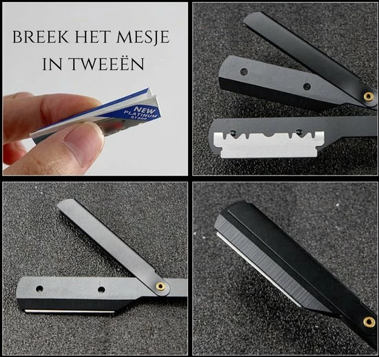 Gloednieuw ⌛ Bolano® Premium Shavette Open Scheermes Black Wood + 40 Double Edge Scheermesjes - Klassiek Barbiersmes Straight Razor Voor Mannen - Cut Throat Razor Nekmes - Klassiek Klap Scheermes - Safety Razor Feather Mes - Perfect Cadeau Tijdens De Feestdagen 🥰 6 Gloednieuw ⌛ Bolano® Premium Shavette Open Scheermes Black Wood + 40 Double Edge Scheermesjes - Klassiek Barbiersmes Straight Razor Voor Mannen - Cut Throat Razor Nekmes - Klassiek Klap Scheermes - Safety Razor Feather Mes - Perfect Cadeau Tijdens De Feestdagen 🥰 - Afbeelding 4