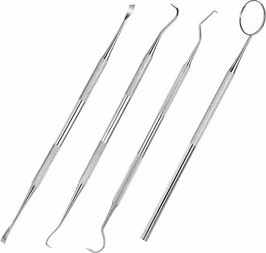 Beste Pirce ❤️ Superdealer Tandverzorging Gereedschapset 4-Delig I RVS Tandarts Setje I Mondverzorging I Tandsteenhaakje I Tandartshaakje I 😍 3 Beste Pirce ❤️ Superdealer Tandverzorging Gereedschapset 4-Delig I RVS Tandarts Setje I Mondverzorging I Tandsteenhaakje I Tandartshaakje I 😍