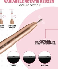 Uitgang 🥰 Vulpes Goods Vulpes BeautyCare® Elektrische Nagelvijl - 11 Nagelfrees Bitjes, 96 Schuurrolletjes & Draagtas - Manicure En Pedicure Set - Limited Edtion - Rosé/Goud 😍 -L'Oréal Shop 550x524 3