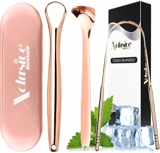 Nieuw 💯 Xclusive-lifestyle® Luxe Rosé Tongschraperset - RVS Tongreiniger - 4-Delig - Ayurveda - Tongschraper - Mondverzorging - Mondhygiëne - Luxe Case - Herbruikbaar & Duurzaam - Sinterklaas Cadeau 🔔 3 Nieuw 💯 Xclusive-lifestyle® Luxe Rosé Tongschraperset - RVS Tongreiniger - 4-Delig - Ayurveda - Tongschraper - Mondverzorging - Mondhygiëne - Luxe Case - Herbruikbaar & Duurzaam - Sinterklaas Cadeau 🔔
