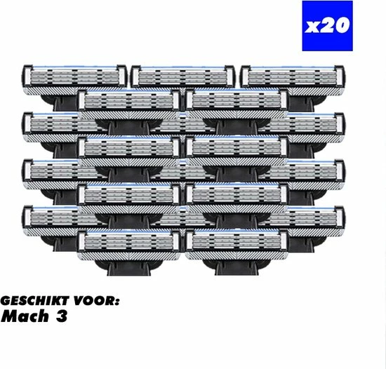 Nieuw 🔥 Merkloos Universele Scheermes - Geschikt Voor Gillette Mach 3 - 3 Blade - 20 Stuks 👏 3 Nieuw 🔥 Merkloos Universele Scheermes - Geschikt Voor Gillette Mach 3 - 3 Blade - 20 Stuks 👏