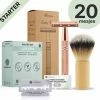 Top 10 💯 Bamboozy Safety Razor Starterkit Aluminium Voor Vrouw Rose Gold Goud - 20 Mesjes - Scheerkwast - Scheerzeep - Scheren Starterset ❤️ -L'Oréal Shop 550x528 7
