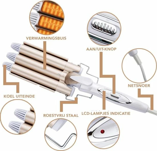 Coupon π Achaté Wafeltang - Golvenkrultang - Keramische Krultang - 3 Temperatuurstanden - Inclusief Handschoen π₯° 5 Coupon π Achaté Wafeltang - Golvenkrultang - Keramische Krultang - 3 Temperatuurstanden - Inclusief Handschoen π₯° - Afbeelding 3
