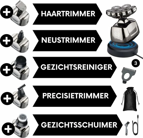 Top 10 🥰 Sansbeauté 6-in-1 Scheerapparaat Mannen – Trimmer - Nat & Droog - Face En Head Shaver – Hoofd Kaal Scheren - Draadloos Opladen - Opzetstukken - Skull Edition PRO - Gratis E-Book ✨ 19 Top 10 🥰 Sansbeauté 6-in-1 Scheerapparaat Mannen – Trimmer - Nat & Droog - Face En Head Shaver – Hoofd Kaal Scheren - Draadloos Opladen - Opzetstukken - Skull Edition PRO - Gratis E-Book ✨ - Afbeelding 17