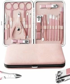 Korting 🧨 ⭐ATV PERFECTUM Luxe 18-delige - Manicure Set - Met Lederen Opbergetui - Manicureset - Nagelschaartje - Manicuresetje 😀