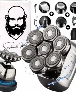 Top 10 🥰 Sansbeauté 6-in-1 Scheerapparaat Mannen – Trimmer - Nat & Droog - Face En Head Shaver – Hoofd Kaal Scheren - Draadloos Opladen - Opzetstukken - Skull Edition PRO - Gratis E-Book ✨