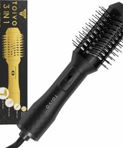 Uitgang 🎉 Toivo 3 In 1 Föhnborstel - Extra Lange Snoer 2 Meter - Stijlborstel - Krulborstel - Magic Brush - Ronde Haar Borstel - Multistylers 🧨