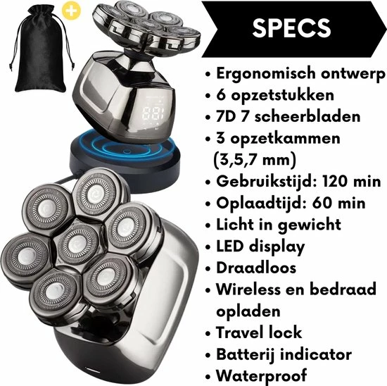 Top 10 🥰 Sansbeauté 6-in-1 Scheerapparaat Mannen – Trimmer - Nat & Droog - Face En Head Shaver – Hoofd Kaal Scheren - Draadloos Opladen - Opzetstukken - Skull Edition PRO - Gratis E-Book ✨ 20 Top 10 🥰 Sansbeauté 6-in-1 Scheerapparaat Mannen – Trimmer - Nat & Droog - Face En Head Shaver – Hoofd Kaal Scheren - Draadloos Opladen - Opzetstukken - Skull Edition PRO - Gratis E-Book ✨ - Afbeelding 18