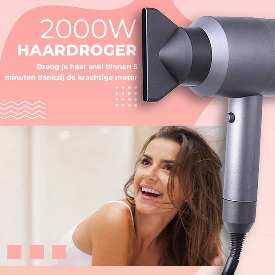 Gloednieuw π QLAY® Föhn Met Diffuser Voor Perfecte Krullen - Ionische Haardroger - Hair Dryer - Haarföhn - Fohnborstel π 6 Gloednieuw π QLAY® Föhn Met Diffuser Voor Perfecte Krullen - Ionische Haardroger - Hair Dryer - Haarföhn - Fohnborstel π - Afbeelding 4