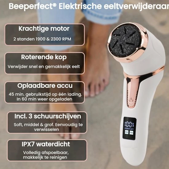 Beste deal ๐ Beeperfect® Elektrische Eeltverwijderaar Met Stofzuigsysteem - Voetvijl - Eeltvijl - IPX7 Waterdicht - Gratis Pedicure Set - ๐ 7 Beste deal ๐ Beeperfect® Elektrische Eeltverwijderaar Met Stofzuigsysteem - Voetvijl - Eeltvijl - IPX7 Waterdicht - Gratis Pedicure Set - ๐ - Afbeelding 5