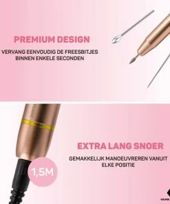 Uitgang 🥰 Vulpes Goods Vulpes BeautyCare® Elektrische Nagelvijl - 11 Nagelfrees Bitjes, 96 Schuurrolletjes & Draagtas - Manicure En Pedicure Set - Limited Edtion - Rosé/Goud 😍 -L'Oréal Shop 550x550 127