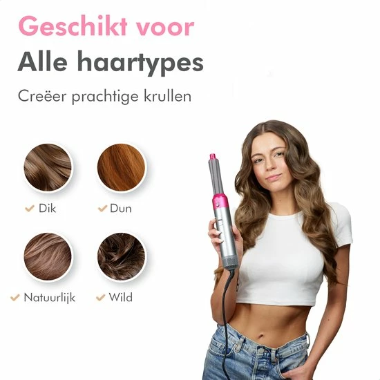Uitgang 🥰 Dryze Airwrap Grey/pink Edition - Inclusief Leren Opbergdoos - Krultang - Föhn - Föhnborstel En Stijltang In 1 🤩 6 Uitgang 🥰 Dryze Airwrap Grey/pink Edition - Inclusief Leren Opbergdoos - Krultang - Föhn - Föhnborstel En Stijltang In 1 🤩 - Afbeelding 4