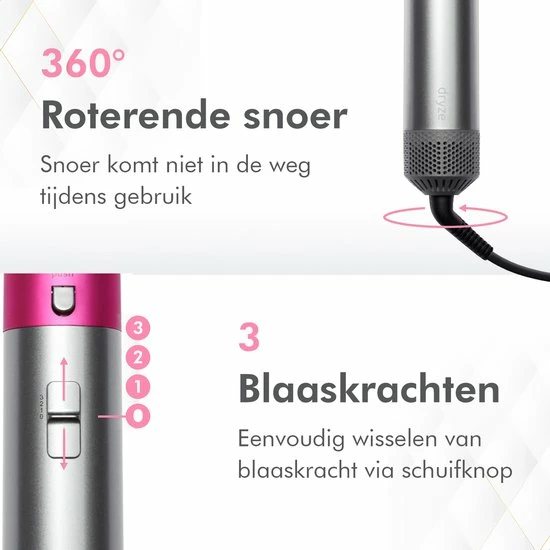 Uitgang 🥰 Dryze Airwrap Grey/pink Edition - Inclusief Leren Opbergdoos - Krultang - Föhn - Föhnborstel En Stijltang In 1 🤩 9 Uitgang 🥰 Dryze Airwrap Grey/pink Edition - Inclusief Leren Opbergdoos - Krultang - Föhn - Föhnborstel En Stijltang In 1 🤩 - Afbeelding 7