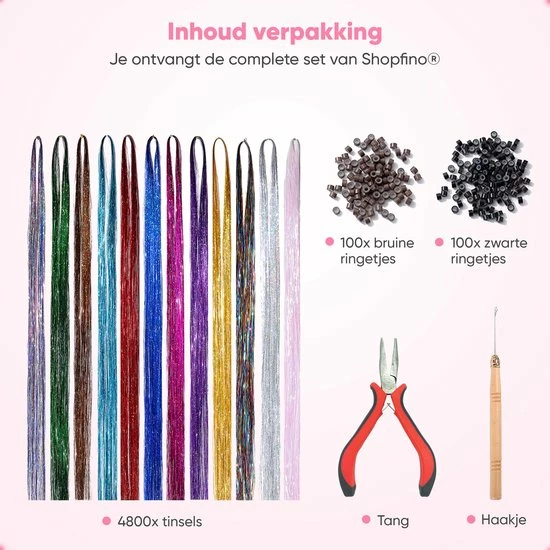 Uitgang β¨ SHOPFINO Glitter Hair Extensions - Hair Tinsel Kit - Haar Extentions - Hittebestendig - TikTok - 12 Verschillende Kleuren - 4800 Hairtinsels - Black Friday - Sinterklaas - Cadeautip π 5 Uitgang β¨ SHOPFINO Glitter Hair Extensions - Hair Tinsel Kit - Haar Extentions - Hittebestendig - TikTok - 12 Verschillende Kleuren - 4800 Hairtinsels - Black Friday - Sinterklaas - Cadeautip π - Afbeelding 3