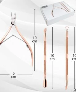 Goedkoop 🔥 AdroitGoods 3 Delige Nagelriem Knipper Set - Rose Gold - Cuticle Pusher Duwer Verwijderaar Trimmer Mesje - Bokkenpootje Nagels ✔️ -L'Oréal Shop 550x550 134
