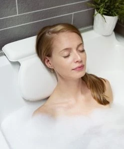 Coupon 🧨 LifeGoods Luxe Badkussen Met Anti Slip Zuignappen - Home Spa Kussen Voor Rug/Schouder/Nek - Orthopedisch Hoofd Steun Voor In Bad En Jacuzzi - Waterdicht - Wit 🔥