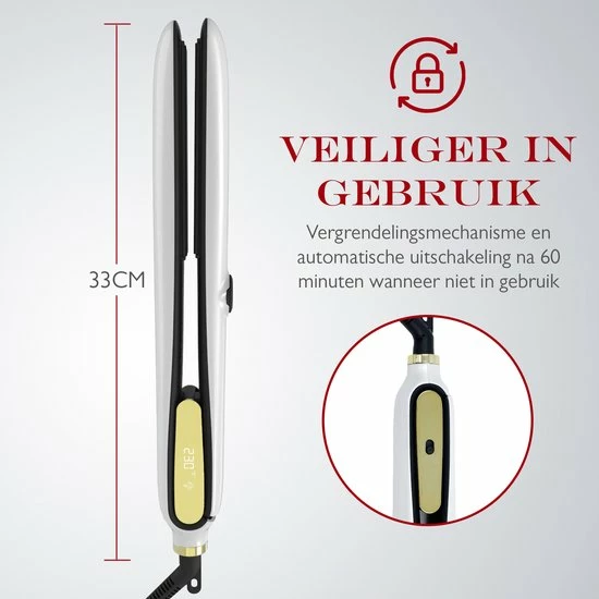 Begroting π Merah Stijltang Op Basis Van Stoom - Steampod - Infrarood Technologie Stoomstijltang - Wit/goud π 8 Begroting π Merah Stijltang Op Basis Van Stoom - Steampod - Infrarood Technologie Stoomstijltang - Wit/goud π - Afbeelding 6