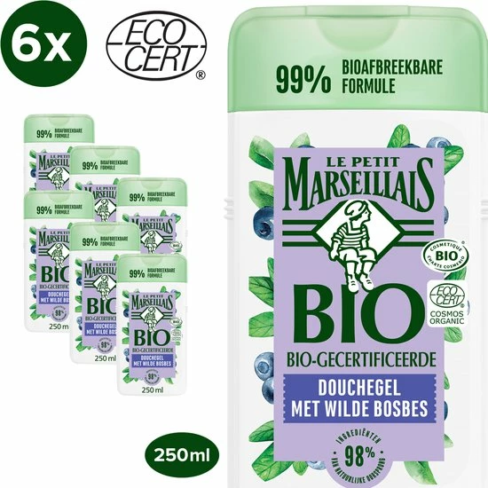 Beste deal 🔔 Le Petit Marseillais Verkwikkende Bio Douchegel, PH-huidneutraal, Wilde Bosbes, 6 X 250 Ml 🧨 3 Beste deal 🔔 Le Petit Marseillais Verkwikkende Bio Douchegel, PH-huidneutraal, Wilde Bosbes, 6 X 250 Ml 🧨