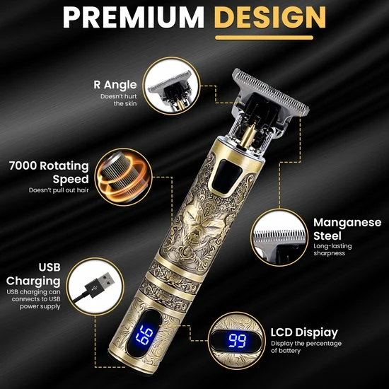 Beste Verkoop 🤩 Momo - Scheerapparaat Mannen - Trimmer - Tondeuse - Goud 🥰 5 Beste Verkoop 🤩 Momo - Scheerapparaat Mannen - Trimmer - Tondeuse - Goud 🥰 - Afbeelding 3