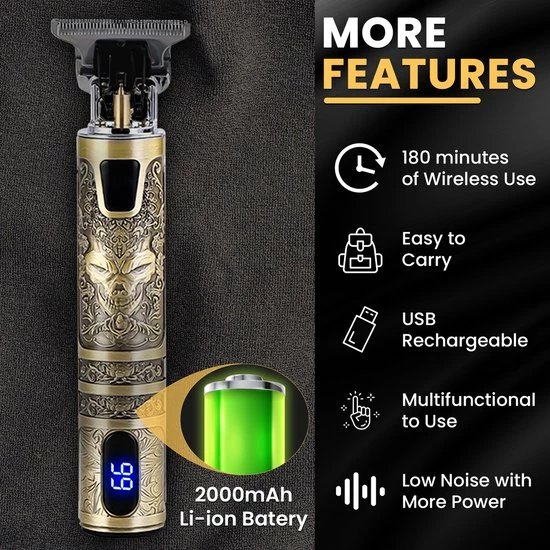 Beste Verkoop 🤩 Momo - Scheerapparaat Mannen - Trimmer - Tondeuse - Goud 🥰 6 Beste Verkoop 🤩 Momo - Scheerapparaat Mannen - Trimmer - Tondeuse - Goud 🥰 - Afbeelding 4