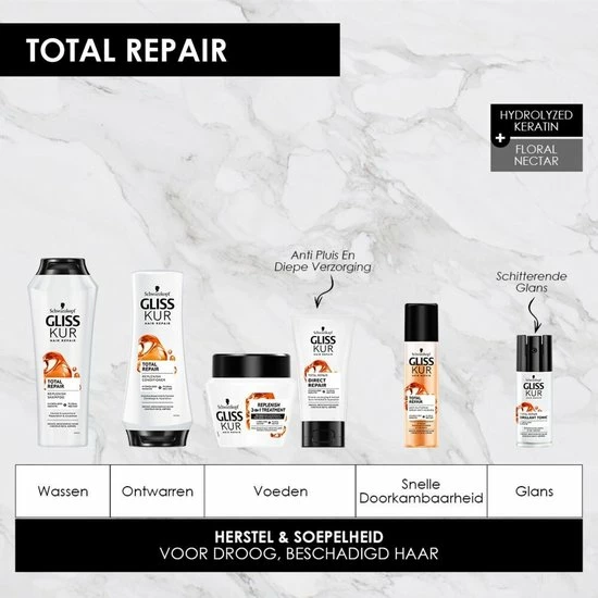 Flash-uitverkoop π Gliss Kur Total Repair Anti-Klit Spray 6x 200 Ml - Voordeelverpakking π₯ 10 Flash-uitverkoop π Gliss Kur Total Repair Anti-Klit Spray 6x 200 Ml - Voordeelverpakking π₯ - Afbeelding 8