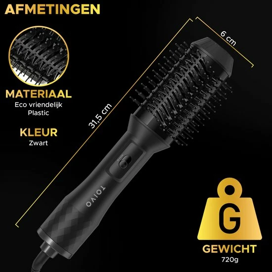 Uitgang π Toivo 3 In 1 Föhnborstel - Extra Lange Snoer 2 Meter - Stijlborstel - Krulborstel - Magic Brush - Ronde Haar Borstel - Multistylers 𧨠4 Uitgang π Toivo 3 In 1 Föhnborstel - Extra Lange Snoer 2 Meter - Stijlborstel - Krulborstel - Magic Brush - Ronde Haar Borstel - Multistylers 𧨠- Afbeelding 2