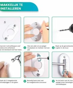 Beste deal 👏 Personal Care Make Up Spiegel Met Led Verlichting - 5X Vergroting - Wandspiegel Rond - Scheerspiegel Wandmodel - Badkamer - Douche - Chroom 👍 -L'Oréal Shop 550x550 169