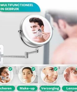 Beste deal 👏 Personal Care Make Up Spiegel Met Led Verlichting - 5X Vergroting - Wandspiegel Rond - Scheerspiegel Wandmodel - Badkamer - Douche - Chroom 👍 -L'Oréal Shop 550x550 173
